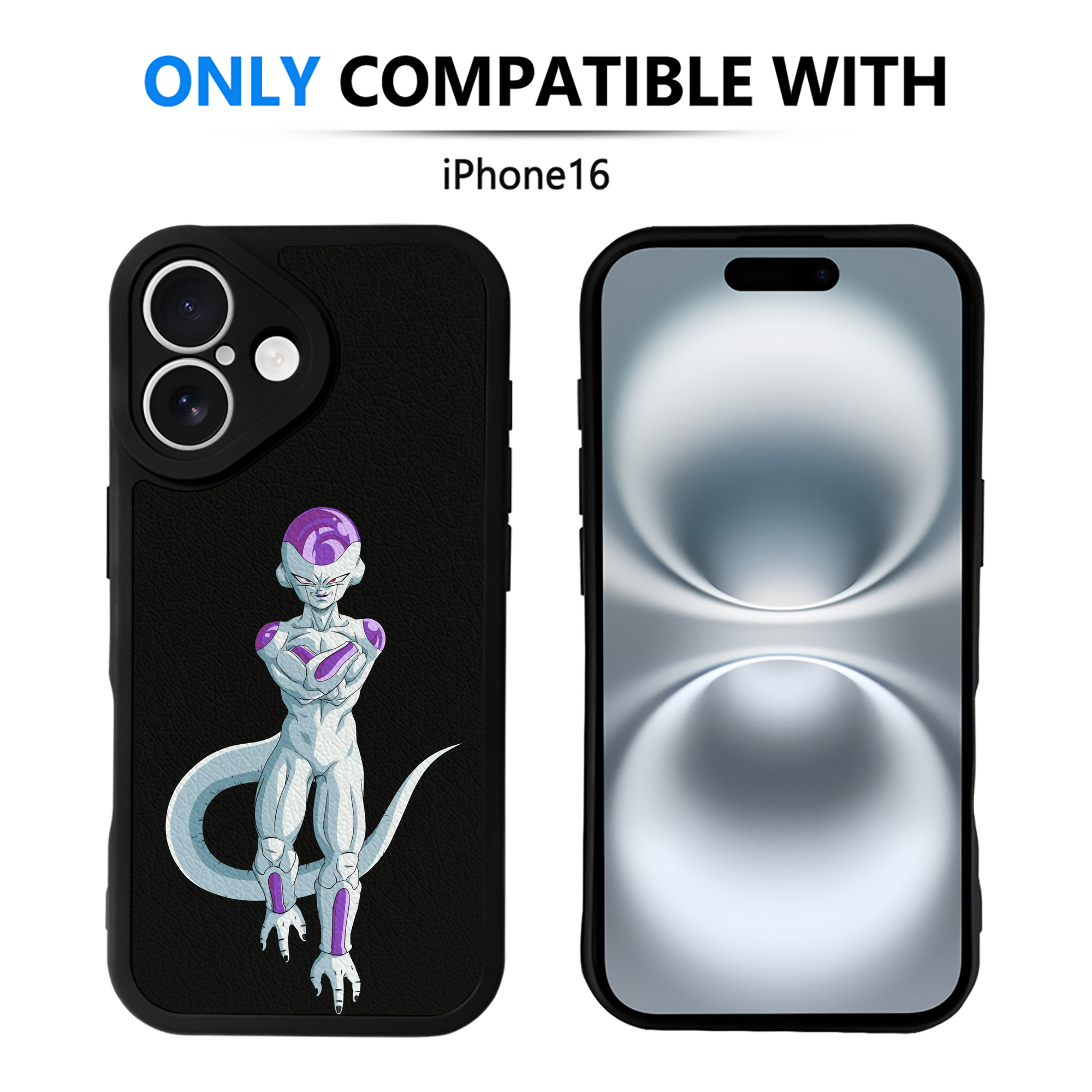（画像用） ドラゴンボール フリーザ DRAGON BALL Frieza 【iPhone 16シリーズ対応】シリコンスマホケース（レザー調） 材質：シリコン